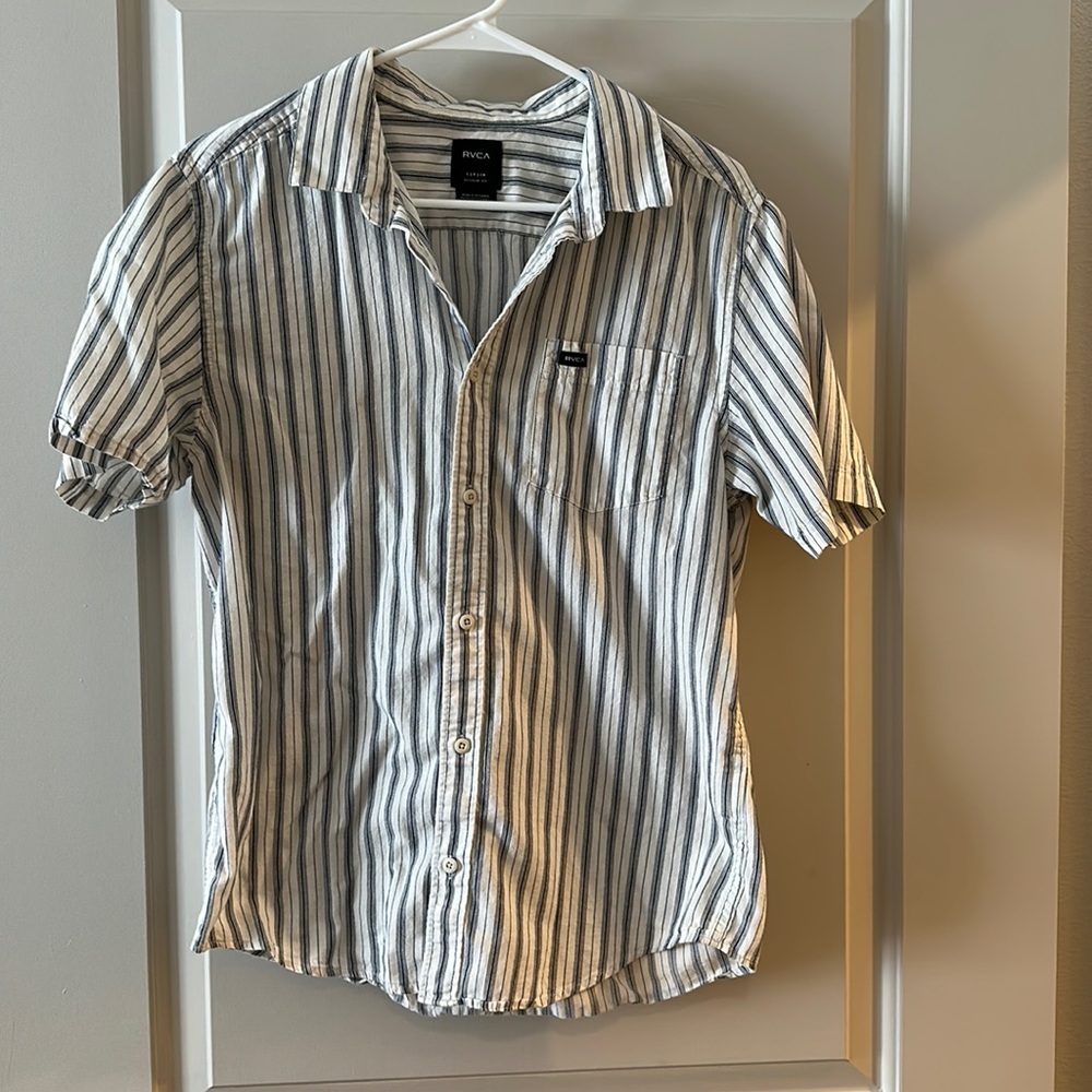 RVCA lightweight striped button down